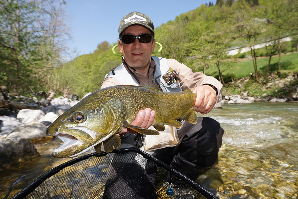 Testing flies in Slovenia on Idrijca and Soca rivers